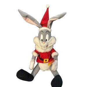 1997 Vintage Looney Tunes 12" Bugs Bunny Santa‎ Plush From Russell Stover W/tag